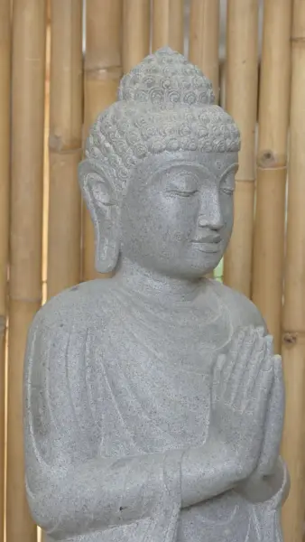 Product image 5 of the product “Standing Buddha made of Riverstone, position Namaskara , H. 118cm. ”
