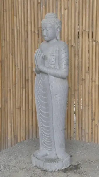 Product image 5 of the product “Standing Buddha made of Riverstone, position Namaskara , H. 150cm. ”