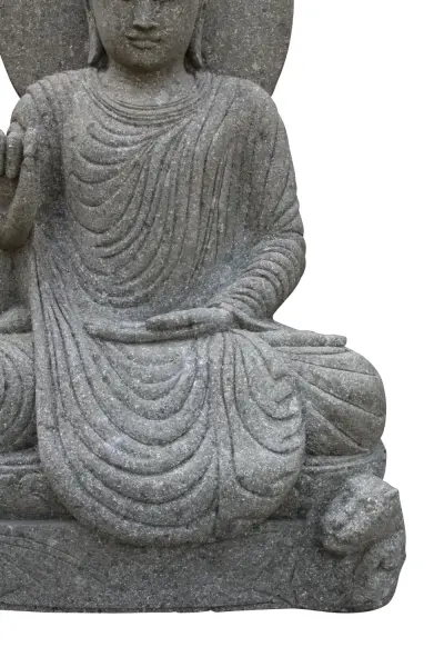 Product image 6 of the product “Seated Buddha with cloak and relief, Indian, 115 cm H ”