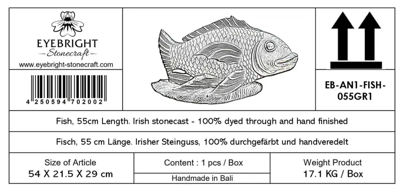 Product image 6 of the product “Fish, 55cm L | cast stone ”