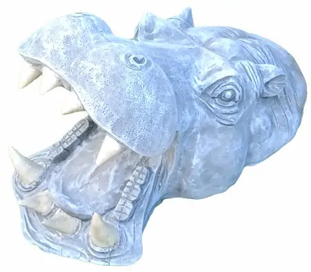 Product image 6 of the product “Zuberi - Hippopotamus head with open mouth, 50cm L | cast stone ”