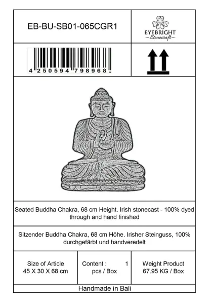 Product image 6 of the product “Eshan - Seated Buddha Chakra - 68cm - cast stone ”