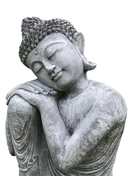Product image 6 of the product “Rahman - Buddha relax- one leg up, 65 cm H | cast stone ”