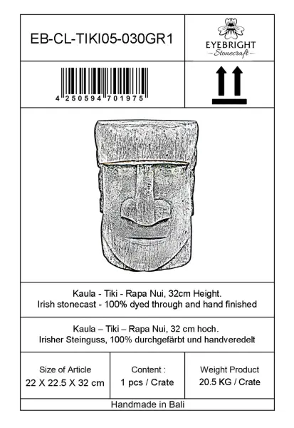 Product image 6 of the product “Kaula - Tiki - Rapa Nui, 32cm H | cast stone ”
