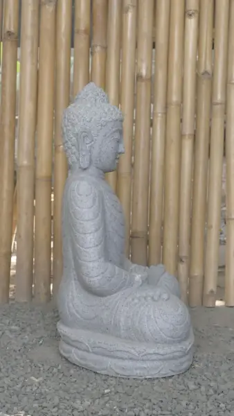 Product image 6 of the product “Seated Buddha made of Riverstone in Dhyana position - gesture of meditation, 63cm height, natural ”