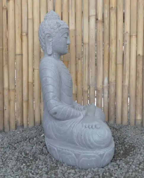 Product image 6 of the product “Seated Buddha made of Riverstone in Dhyana position - gesture of meditation, H. 81cm. ”