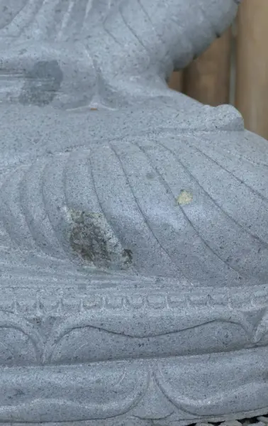 Product image 6 of the product “Seated Buddha made of Riverstone in Abhaya Position - gesture of fearlessness, H. 82cm. ”