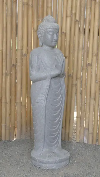 Product image 6 of the product “Standing Buddha made of Riverstone, position Namaskara , H. 118cm. ”