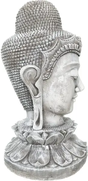 Product image 7 of the product “Champa - Buddha Head on Lotus bud, 51cm H | cast stone ”