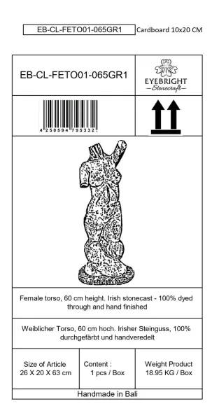 Product image 7 of the product “Xenia - Female torso, 63 cm H | cast stone ”