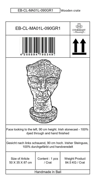 Product image 7 of the product “Dilan - Face looking to the left, 87 cm H | cast stone ”