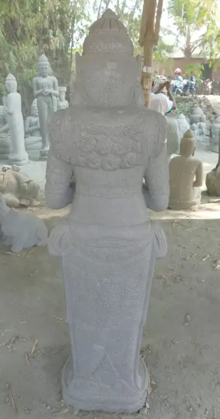 Product image 7 of the product “Standing Dewi Sri, position greetings turning the wheel , 170 cm high riverstone grey ”