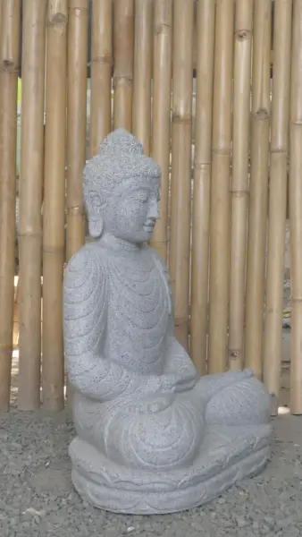Product image 7 of the product “Seated Buddha made of Riverstone in Dhyana position - gesture of meditation, 63cm height, natural ”