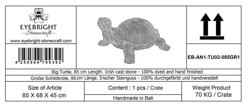 Product image 8 of the product “Winston - Big Turtle, 85 cm Length | cast stone ”