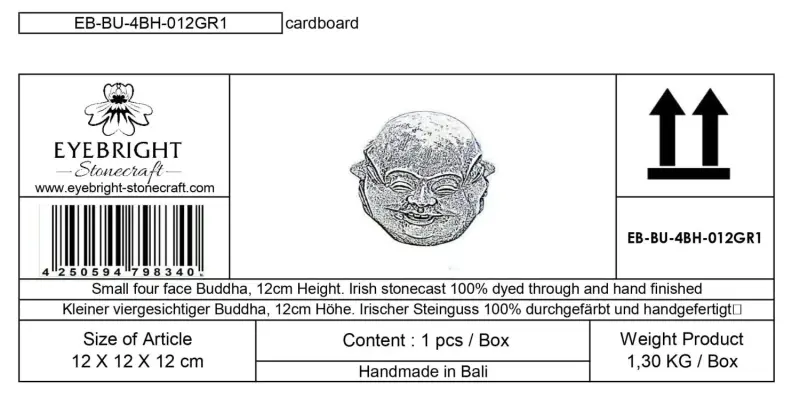 Product image 8 of the product “Si Mian Fo -Small four face Buddha, 12cm H | cast stone ”