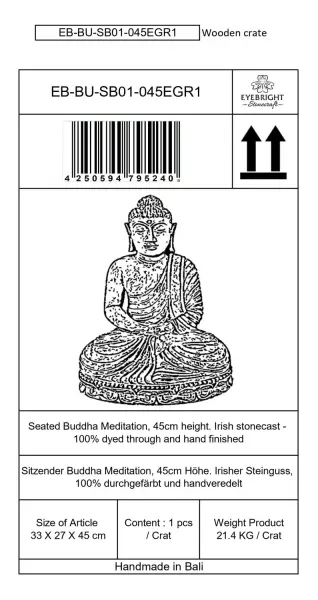 Product image 8 of the product “Arian - Seated Buddha Meditation, 45cm H | cast stone ”