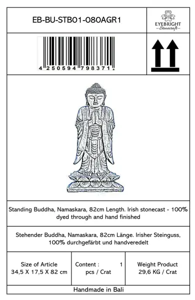 Product image 8 of the product “Jagan - Standing Buddha, Namaskara, 82cm H | cast stone ”