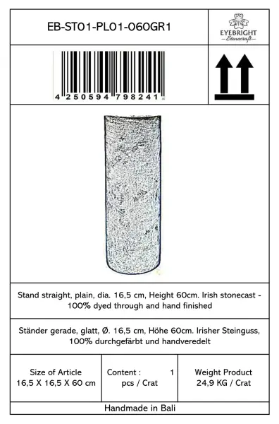 Product image 8 of the product “Ijen - Straight pedestal, smooth, Ø 16.5cm, 60cm H | cast stone ”