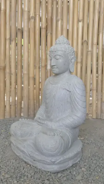 Product image 8 of the product “Seated Buddha made of Riverstone in Dhyana position - gesture of meditation, 62cm height, natural ”