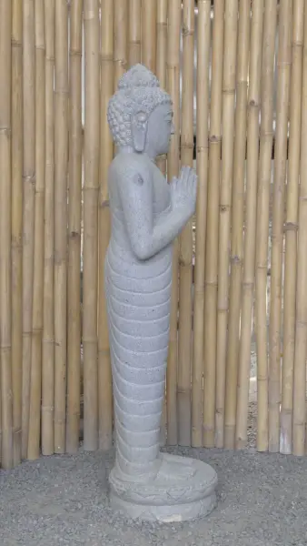 Product image 8 of the product “Standing Buddha made of Riverstone, position Namaskara , H. 125cm. ”