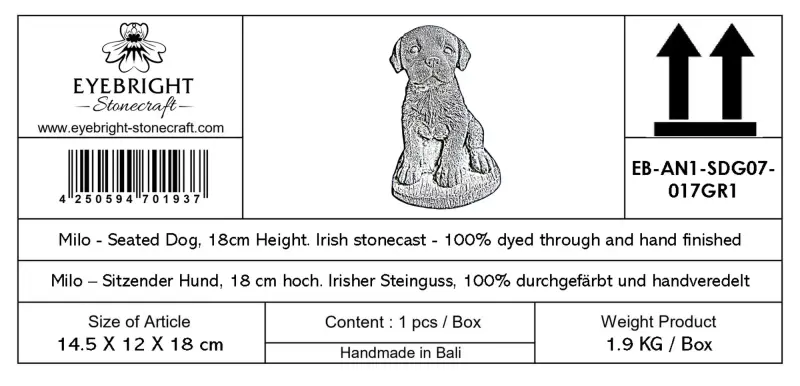 Product image 9 of the product “Milo - Seated Dog, 18cm H | cast stone ”