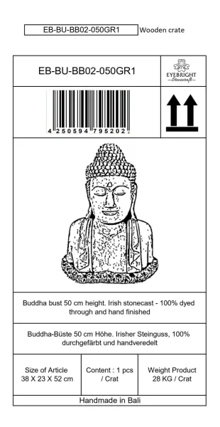 Product image 9 of the product “Naufal - Buddha bust 52 cm H | cast stone ”