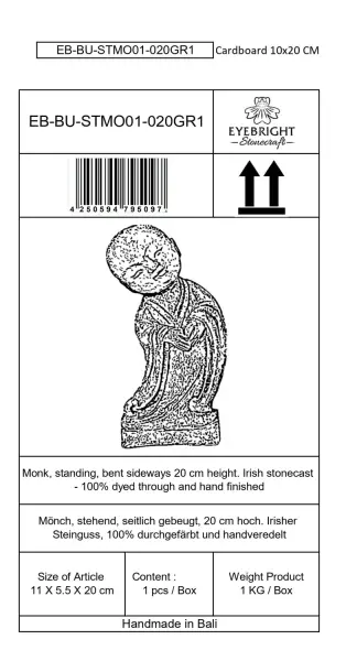 Product image 9 of the product “Jing - Monk, standing, bent sideways 20 cm H | cast stone ”